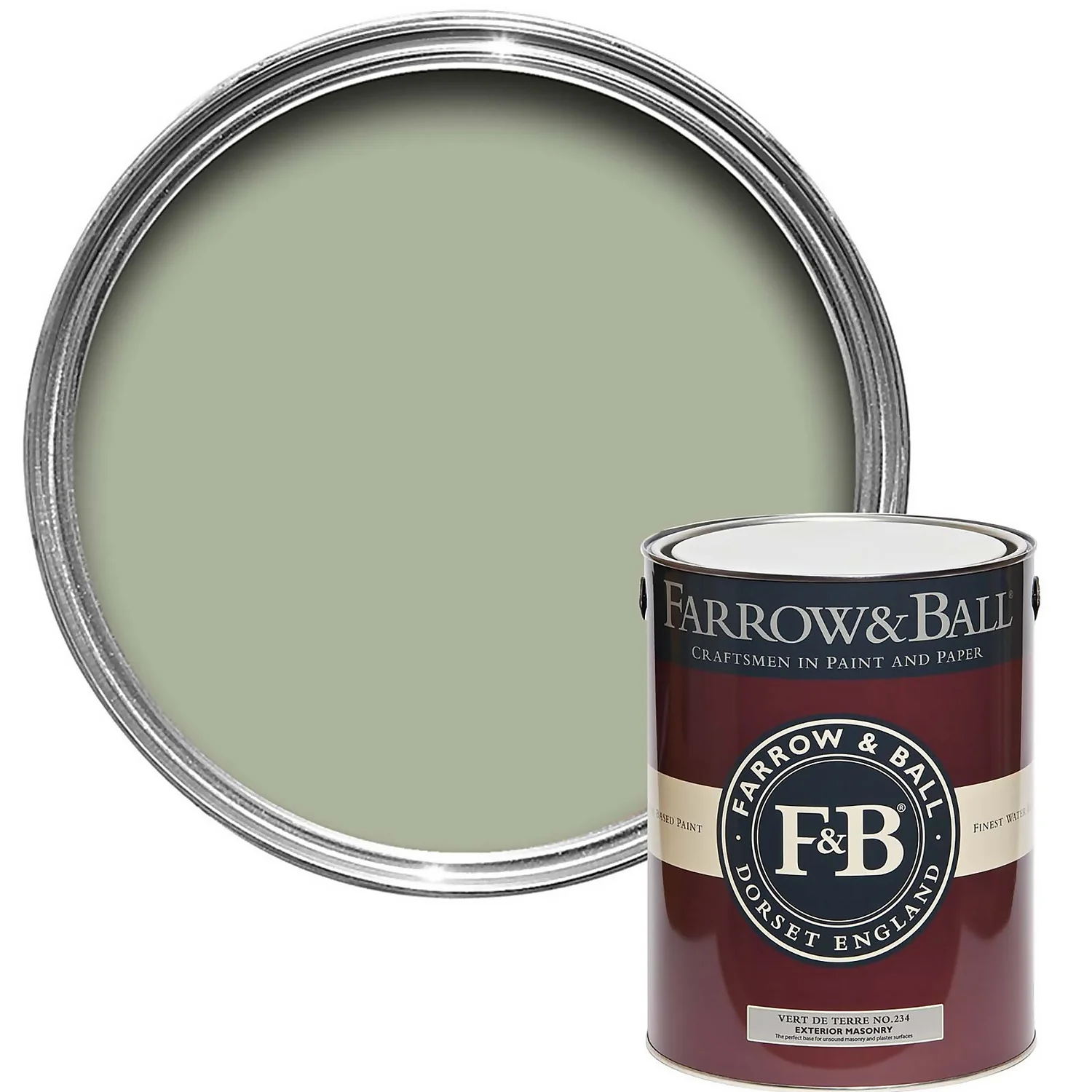 Farrow & Ball Exterior Masonry Vert De Terre - 5L 1 Farrow & Ball Exterior Masonry Vert De Terre - 5L
