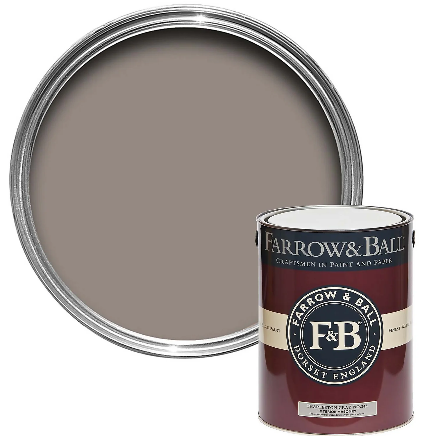 Farrow & Ball Exterior Masonry Paint Charleston Gray - 5L 1 Farrow & Ball Exterior Masonry Paint Charleston Gray - 5L