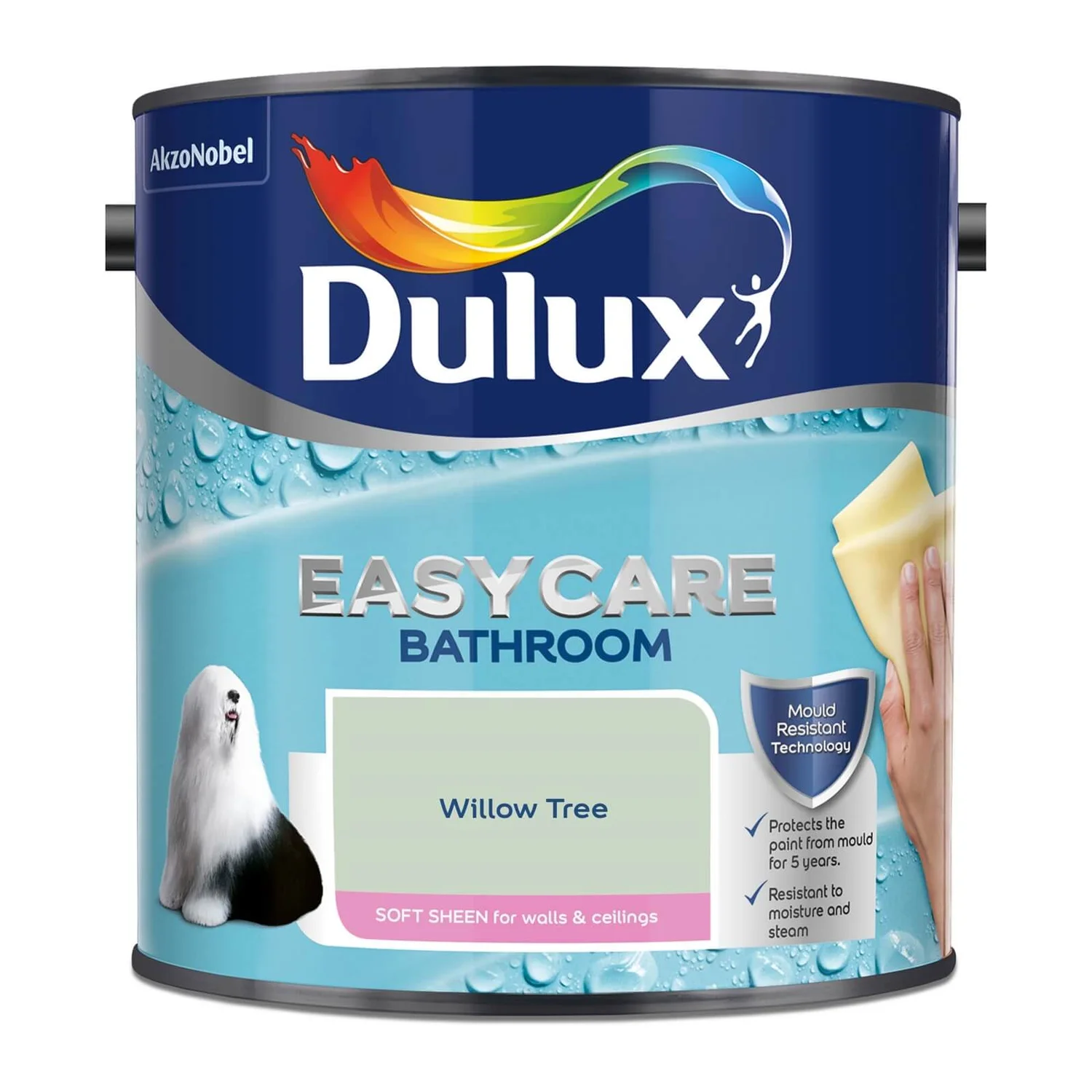 Dulux Easycare Bathroom Willow Tree - Soft Sheen Emulsion Paint - 2.5L 4 Dulux Easycare Bathroom Willow Tree - Soft Sheen Emulsion Paint - 2.5L - Image 4