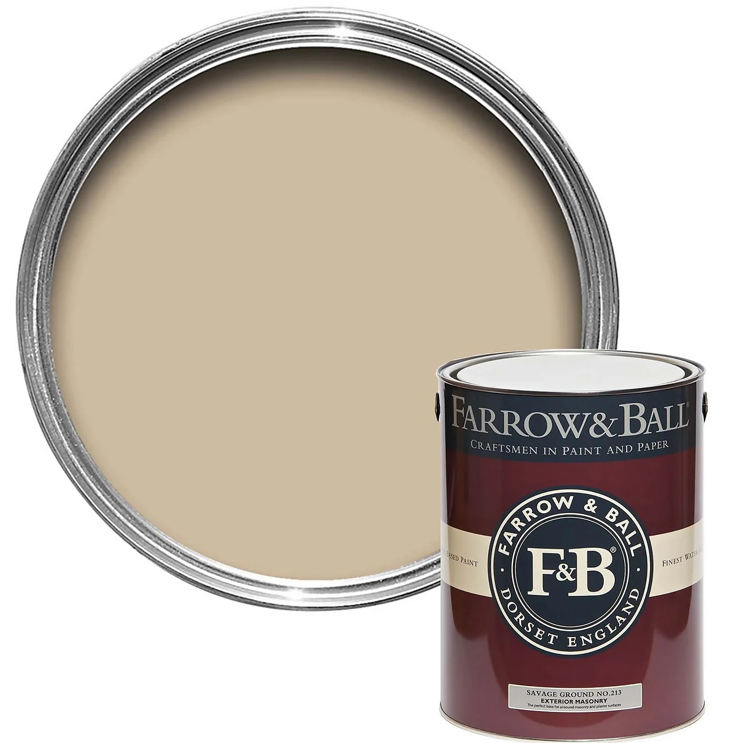 Farrow & Ball Exterior Masonry Paint Savage Ground - 5L 1 Farrow & Ball Exterior Masonry Paint Savage Ground - 5L