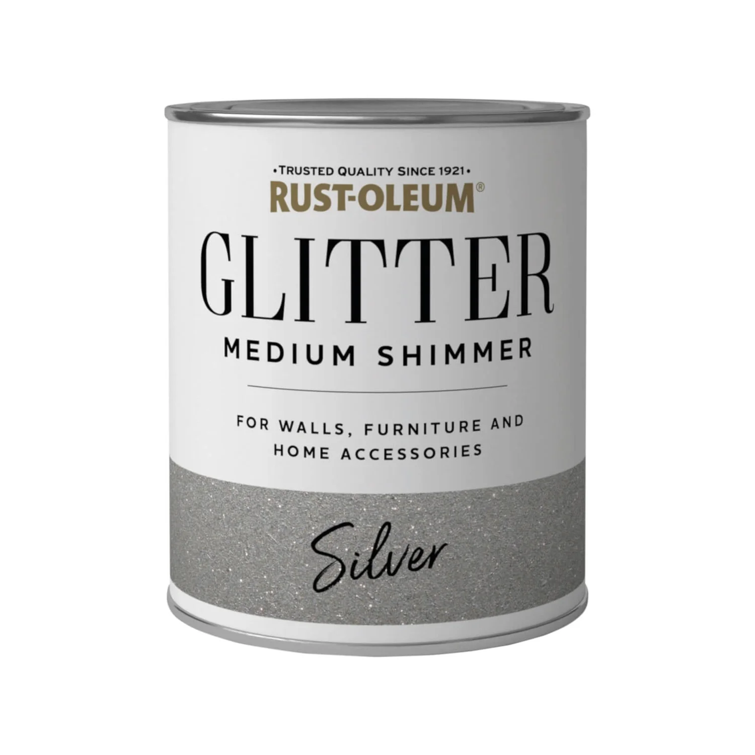 Rust-Oleum Medium Shimmer Silver Glitter - 750ml 1 Rust-Oleum Medium Shimmer Silver Glitter - 750ml