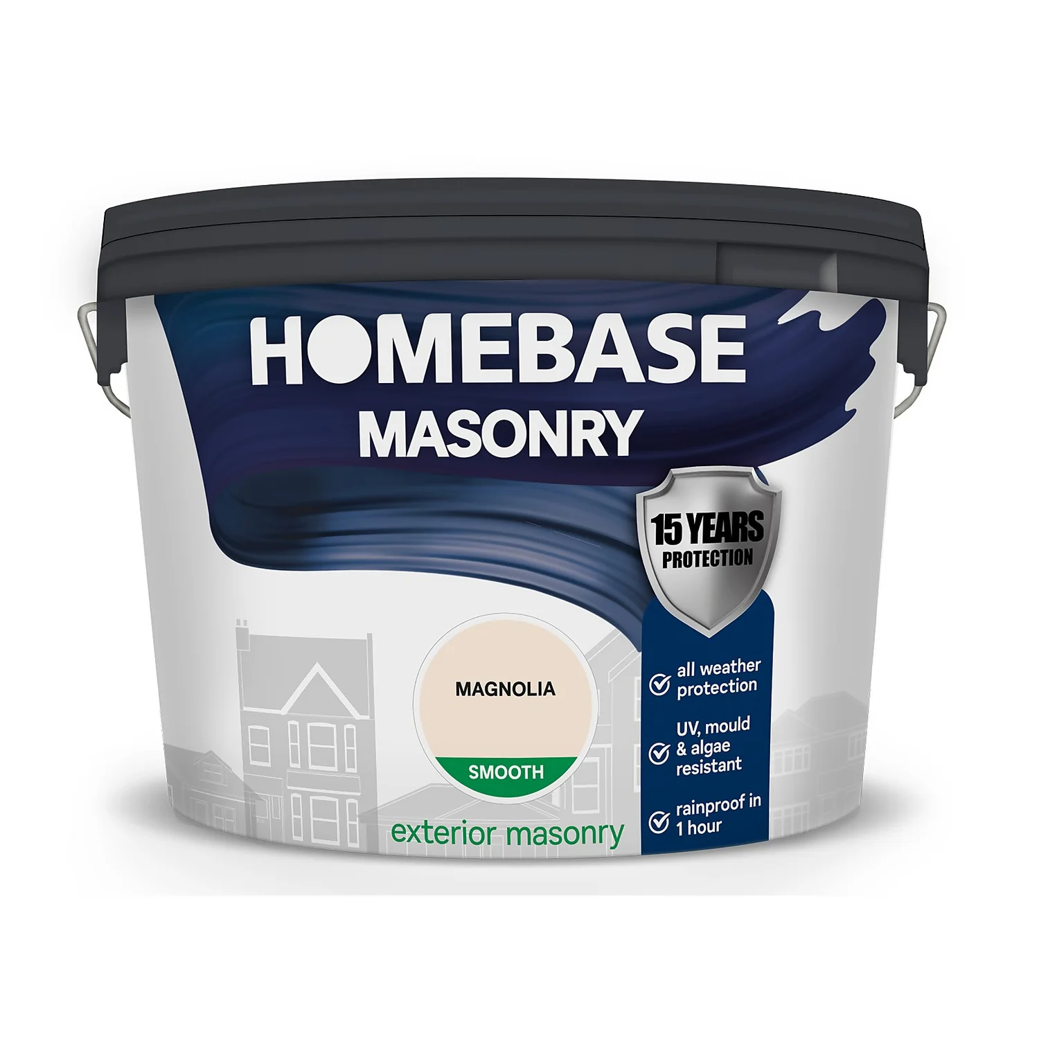 Homebase Smooth Masonry Paint - Magnolia 10L 2 Homebase Smooth Masonry Paint - Magnolia 10L - Image 2