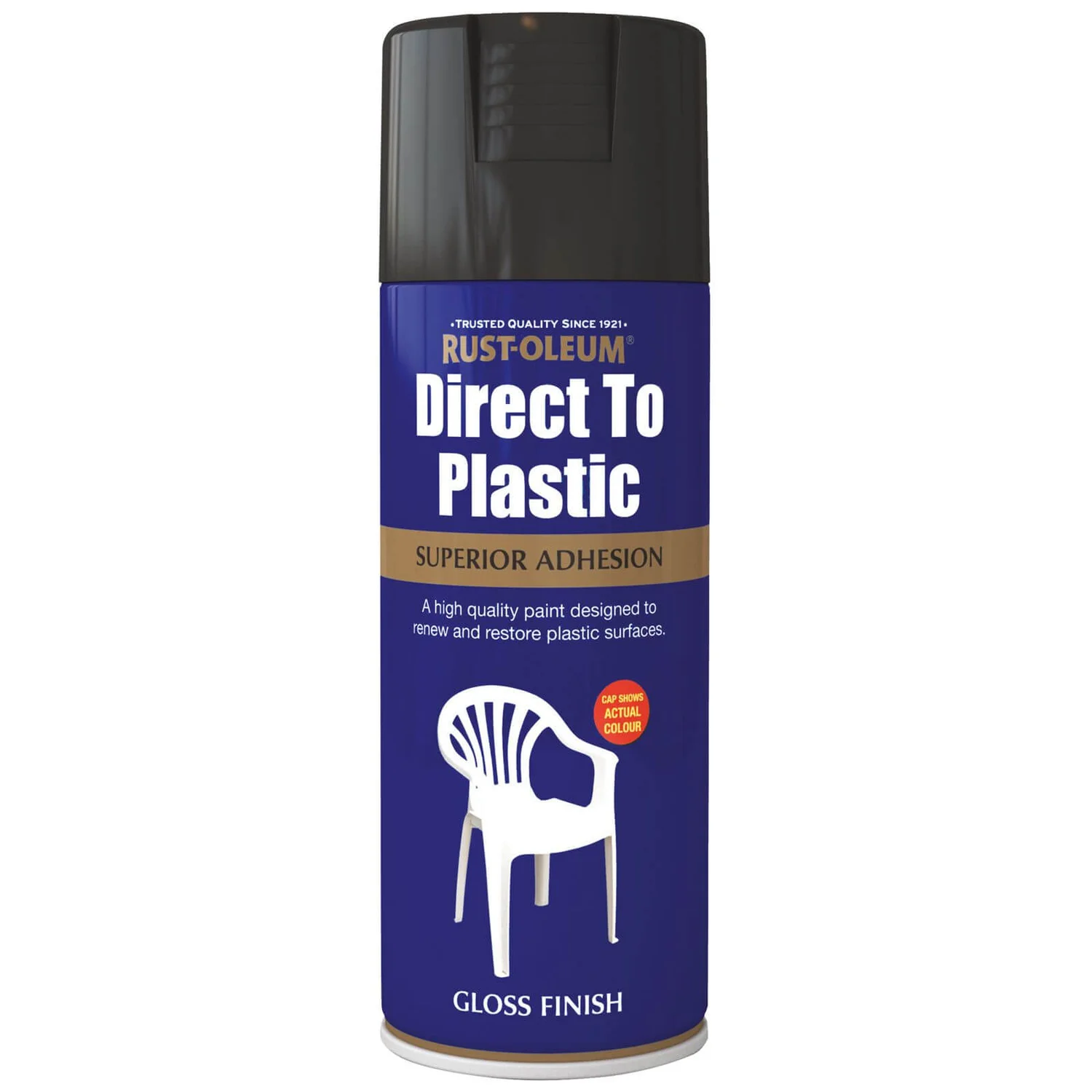 Rust-Oleum Direct To Plastic Spray Paint - Black - 400ml 1 Rust-Oleum Direct To Plastic Spray Paint - Black - 400ml