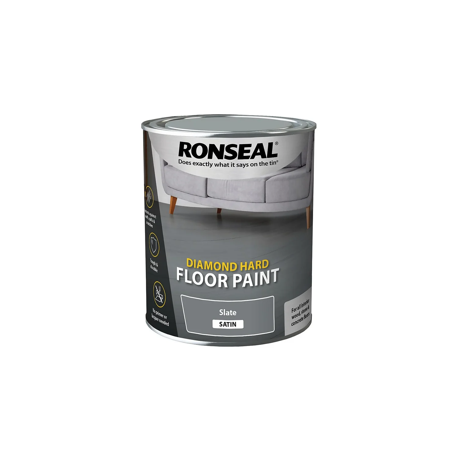 Ronseal Diamond Hard Slate - Floor Paint - 750ml 1 Ronseal Diamond Hard Slate - Floor Paint - 750ml