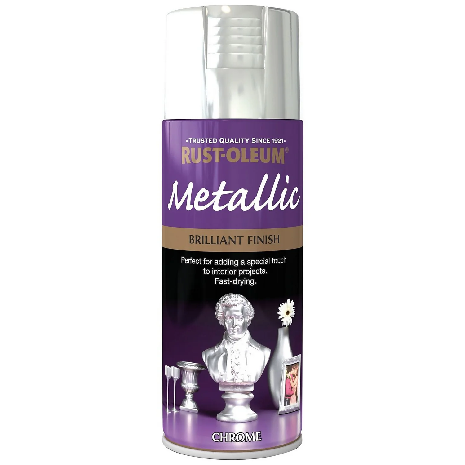 Rust-Oleum Metallic Brilliant Finish - Chrome Spray Paint - 400ml 1 Rust-Oleum Metallic Brilliant Finish - Chrome Spray Paint - 400ml