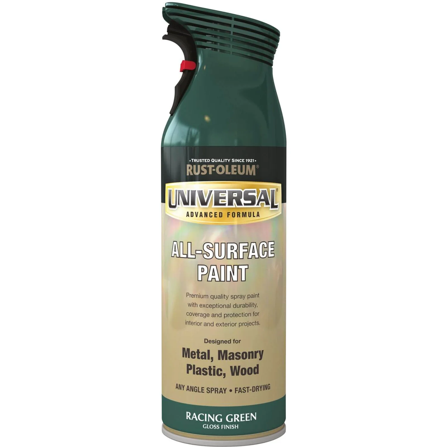 Rust-Oleum Universal Gloss Spray Paint - Racing Green - 400ml 1 Rust-Oleum Universal Gloss Spray Paint - Racing Green - 400ml
