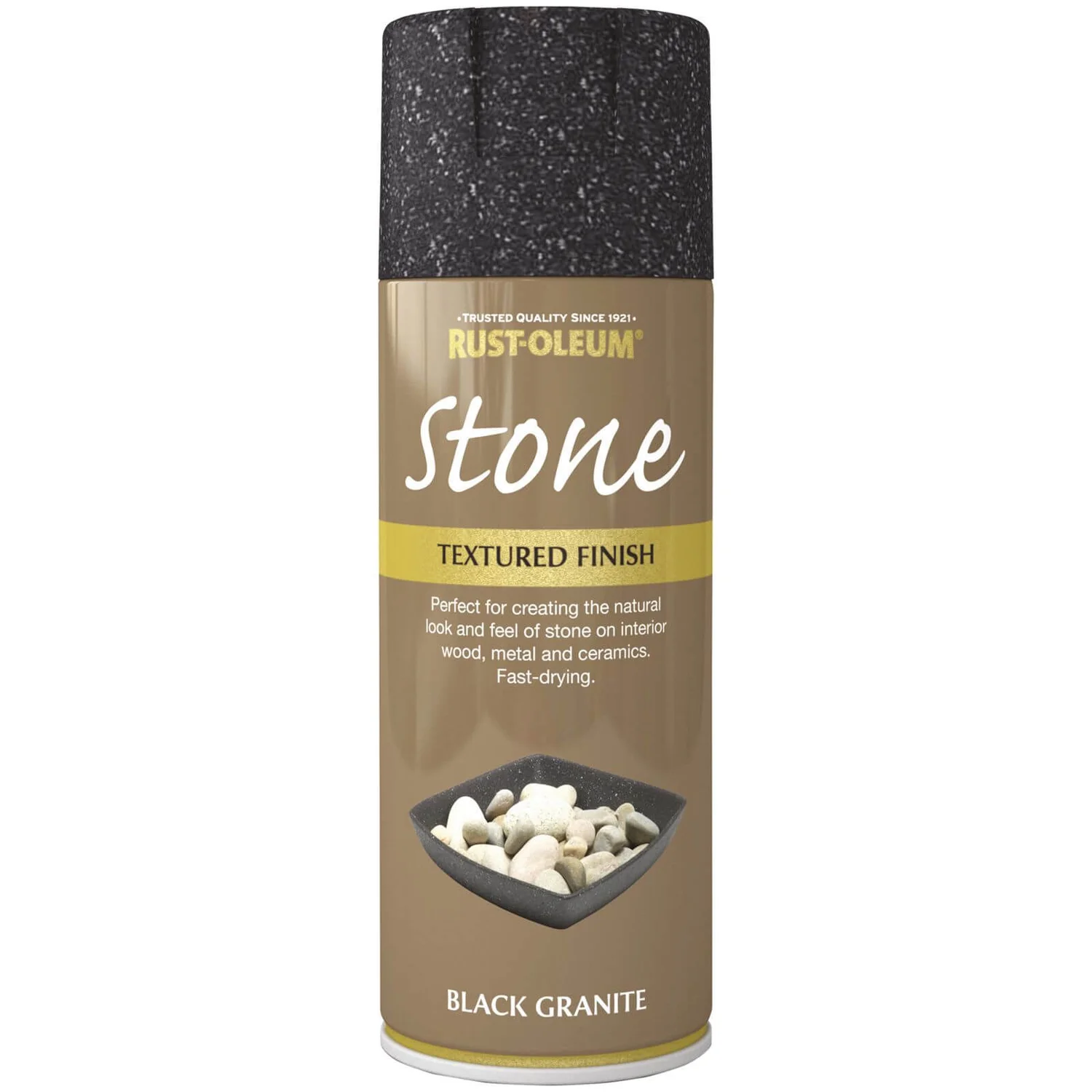 Rust-Oleum Stone Spray Paint - Black Granite - 400ml 1 Rust-Oleum Stone Spray Paint - Black Granite - 400ml