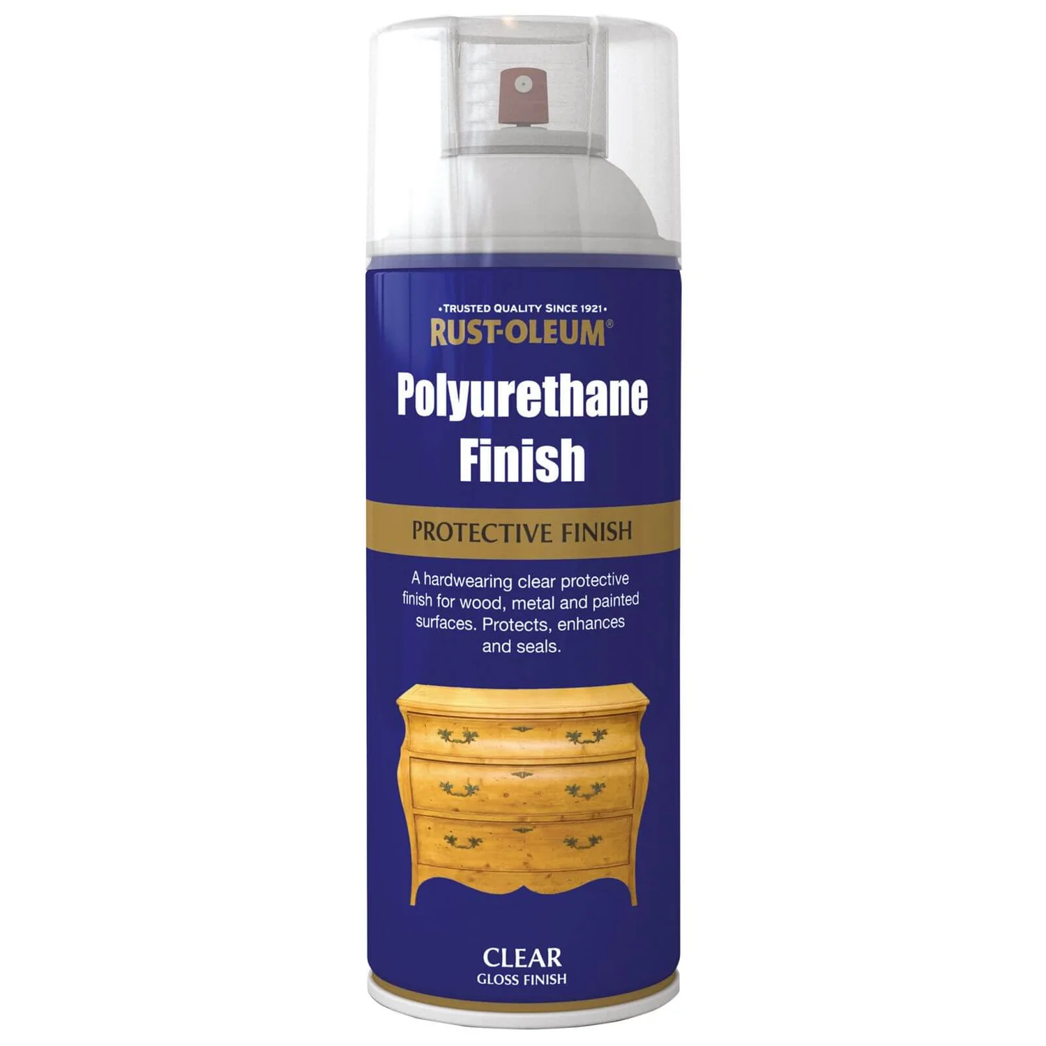 Rust-Oleum Polyurethane Gloss Spray Paint - Clear - 400ml 1 Rust-Oleum Polyurethane Gloss Spray Paint - Clear - 400ml