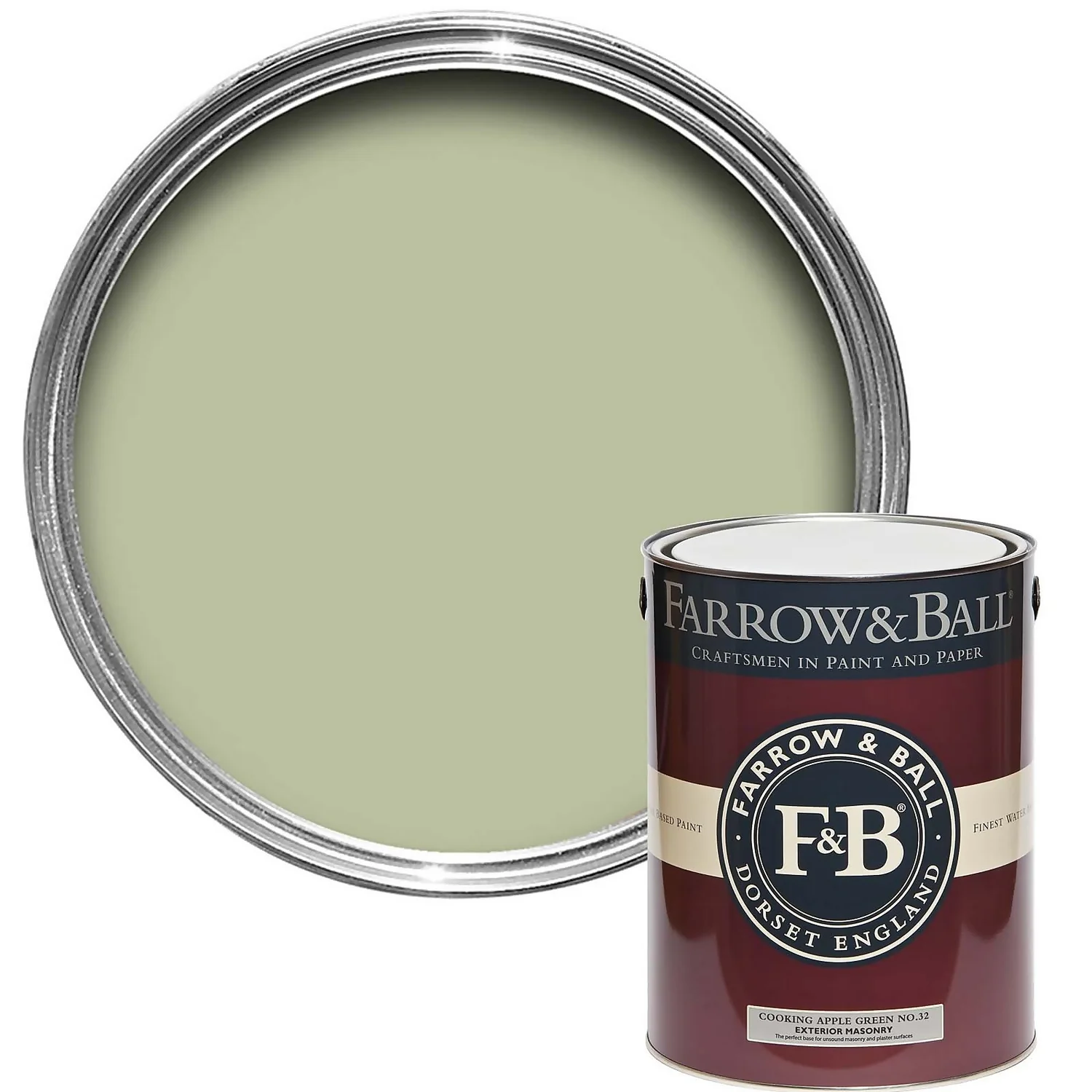 Farrow & Ball Exterior Masonry Cooking Apple Green - 5L 1 Farrow & Ball Exterior Masonry Cooking Apple Green - 5L