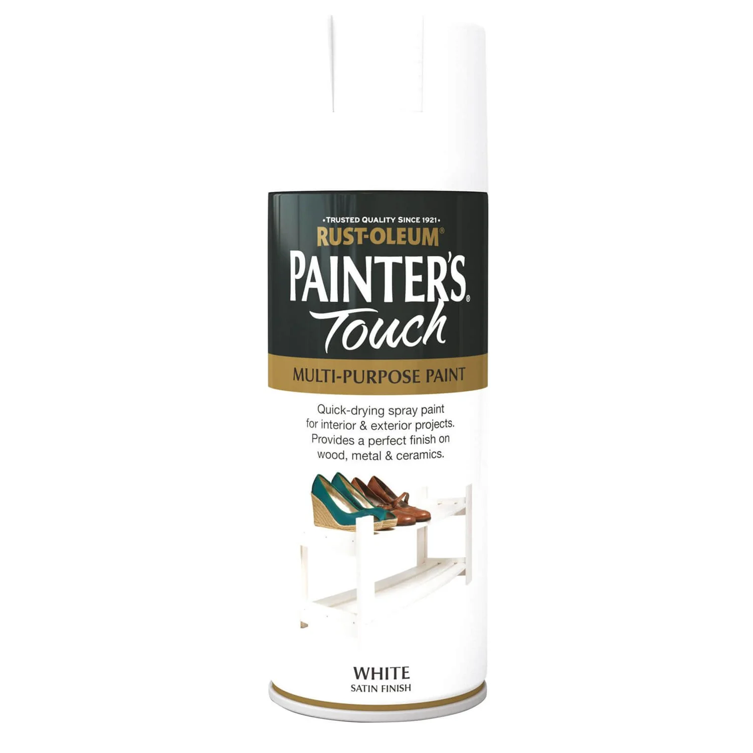 Rust-Oleum Satin Spray Paint - White - 400ml 1 Rust-Oleum Satin Spray Paint - White - 400ml