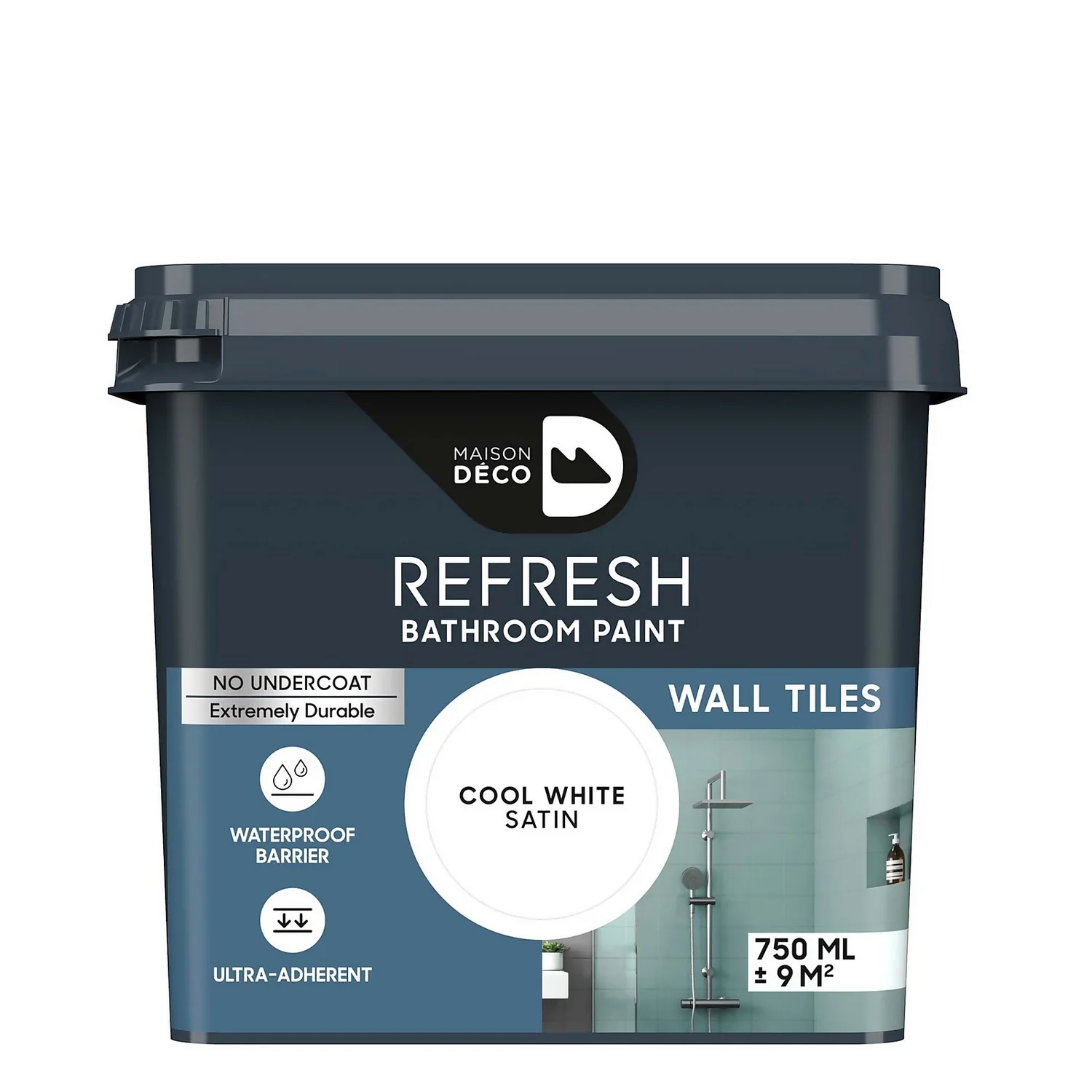 Maison Deco Refresh Bathroom Wall Tile Paint Cool White - 750ml 1 Maison Deco Refresh Bathroom Wall Tile Paint Cool White - 750ml