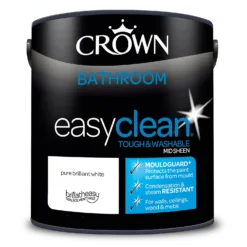 Crown Easyclean Bathroom Paint Brilliant White - 2.5L -Sandtex Shop 12886758 1544853415778143