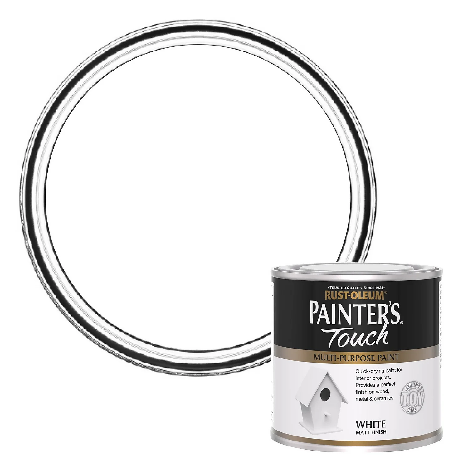 Rust-Oleum Painters Touch White Paint Matt - 250ml 1 Rust-Oleum Painters Touch White Paint Matt - 250ml