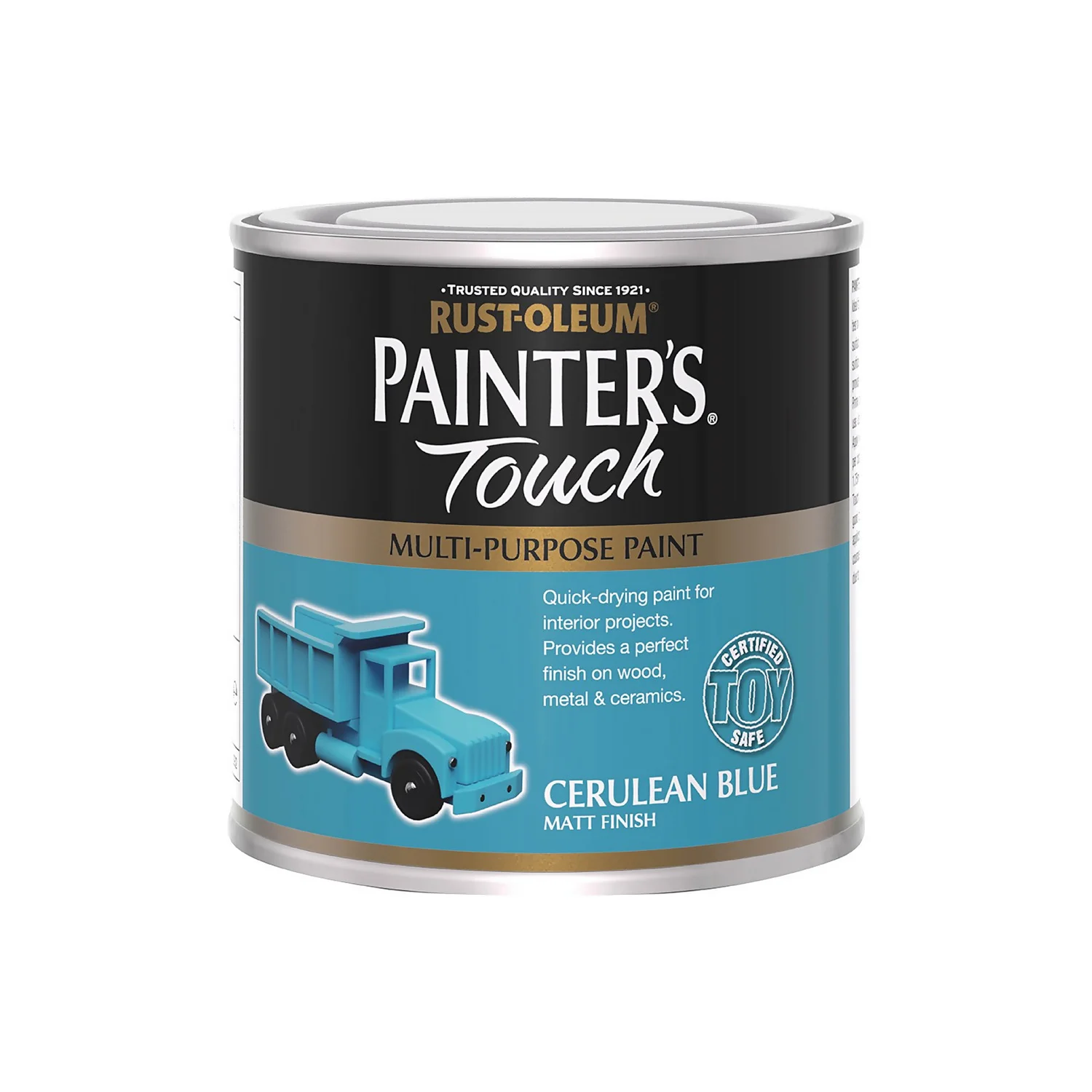 Rust-Oleum Painters Touch Matt Paint Cerulean Blue - 250ml 4 Rust-Oleum Painters Touch Matt Paint Cerulean Blue - 250ml - Image 4