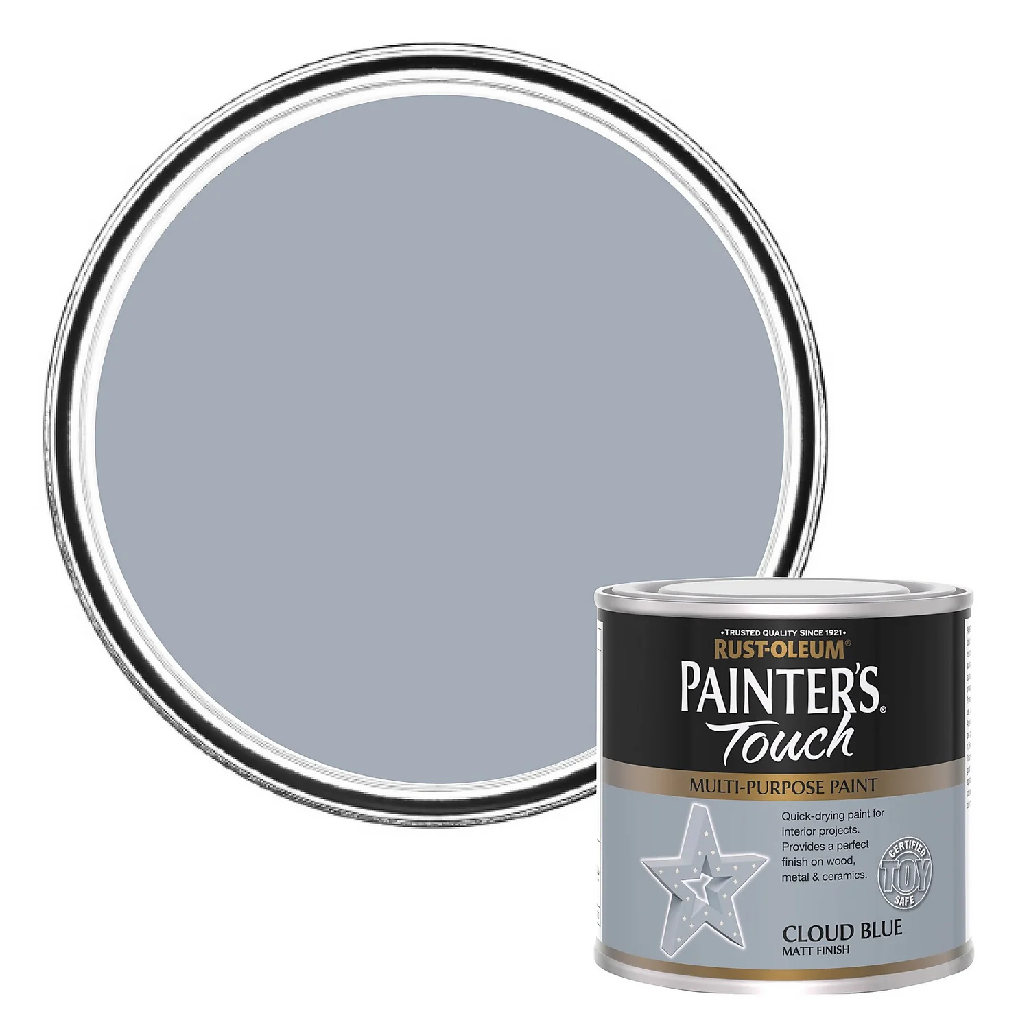 Rust-Oleum Painters Touch Matt Paint Cloud Blue - 250ml 1 Rust-Oleum Painters Touch Matt Paint Cloud Blue - 250ml