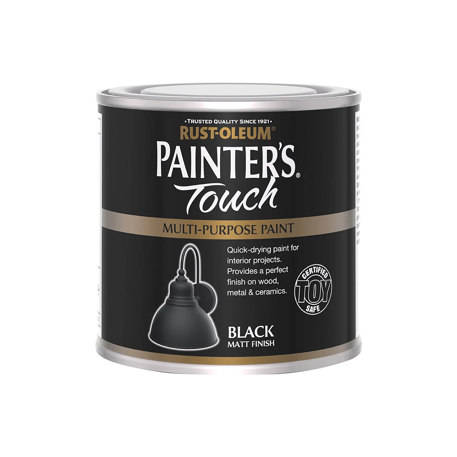 Rust-Oleum Painters Touch Matt Paint Black - 250ml 4 Rust-Oleum Painters Touch Matt Paint Black - 250ml - Image 4