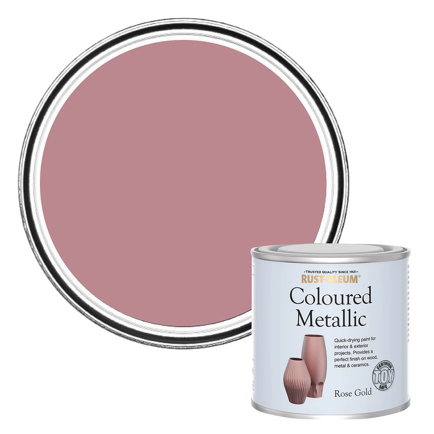Rust-Oleum Metallic Paint Rose Gold - 250ml 1 Rust-Oleum Metallic Paint Rose Gold - 250ml