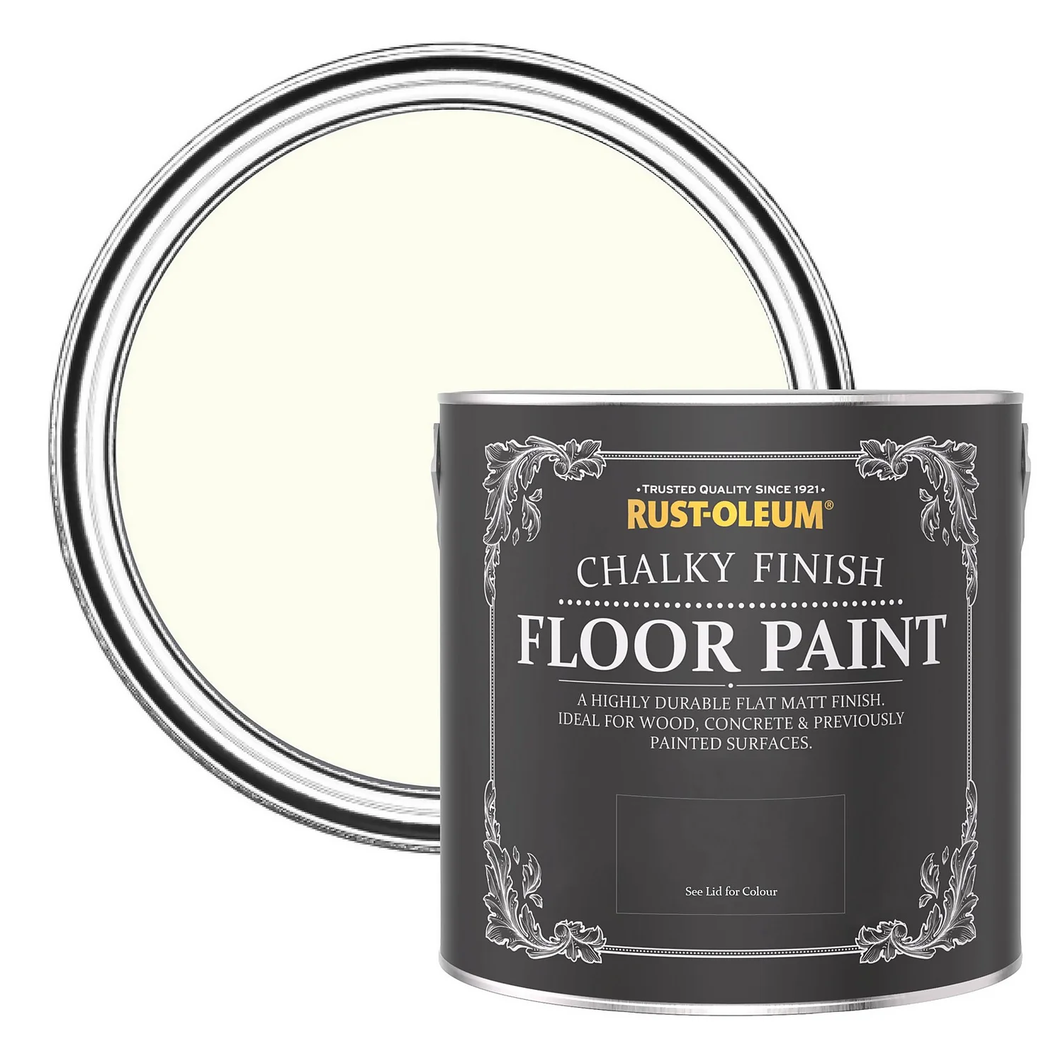 Rust-Oleum Chalky Floor Paint Antique White - 2.5L 1 Rust-Oleum Chalky Floor Paint Antique White - 2.5L